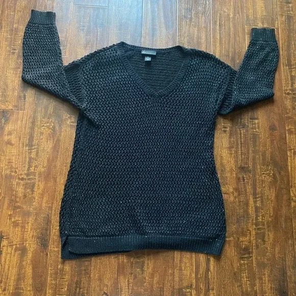 Lane Bryant Womens Size 18/20 Knit Black Sparkly Sweater Long Sleeve Pre-owned - Picture 2 of 12